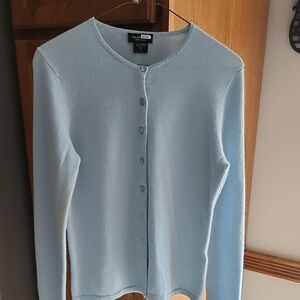 Lord & Taylor Light Blue Cashmere Cardigan Medium